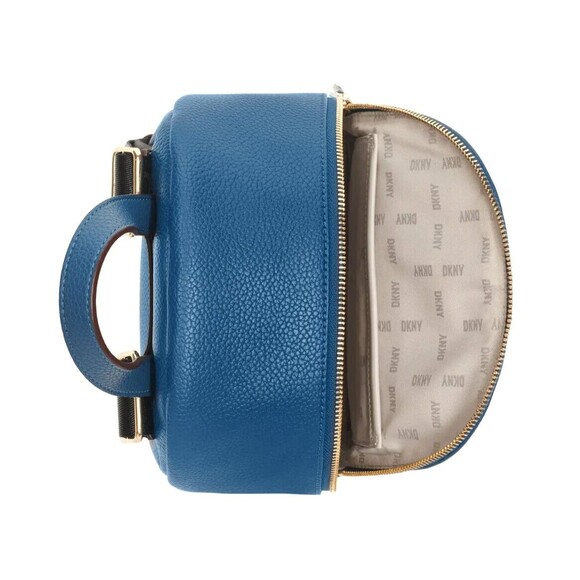 New DKNY Maxine Backpack Leather Light Midnight Blue - Picture 2 of 4